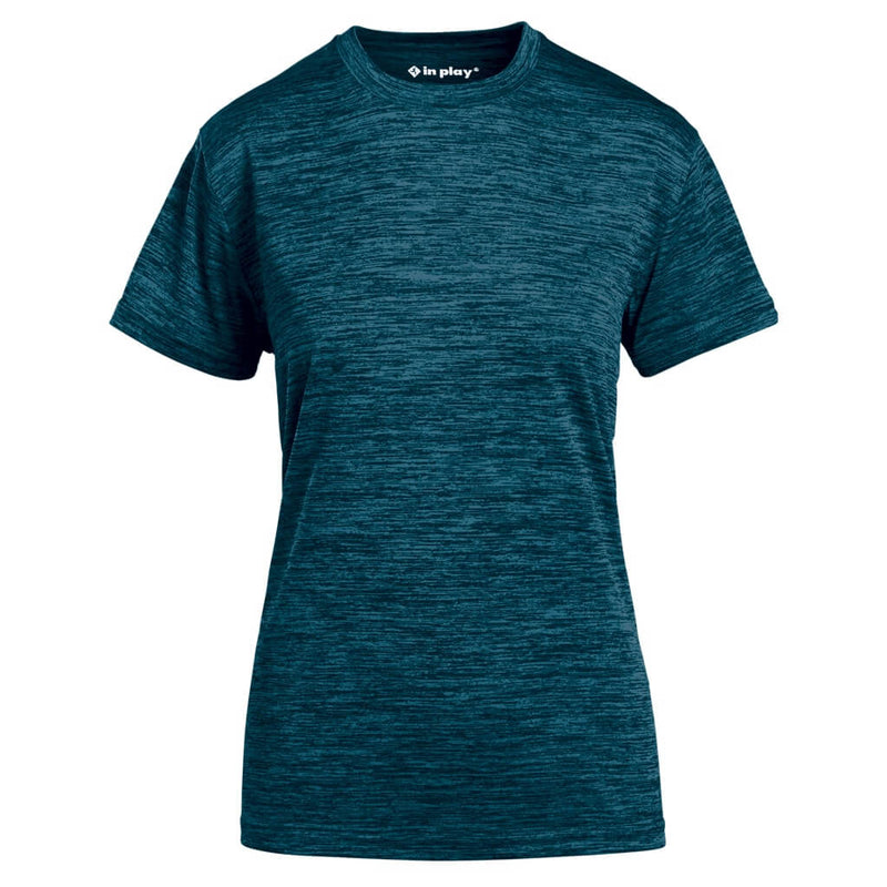 Navy Blue Ladies Tonal Blend Short Sleeve Performance Polyester T-Shirt In Play Sportswear