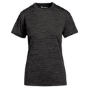 Black Ladies Tonal Blend Short Sleeve Performance Polyester T-Shirt In Play Sportswear