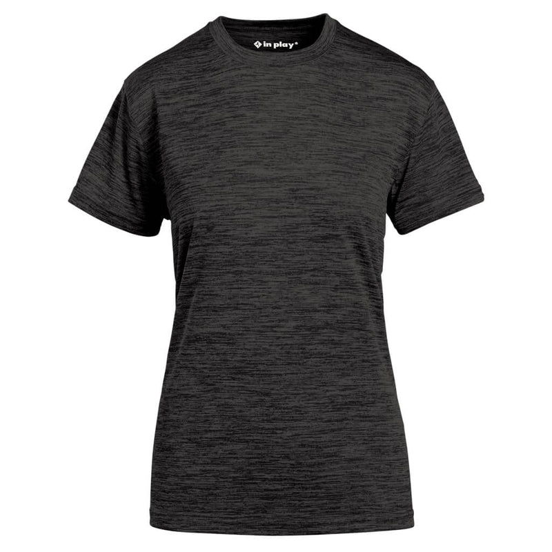 Black Ladies Tonal Blend Short Sleeve Performance Polyester T-Shirt In Play Sportswear