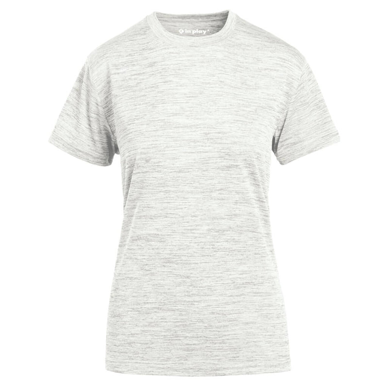 Light Grey Ladies Tonal Blend Short Sleeve Performance Polyester T-Shirt In Play Sportswear