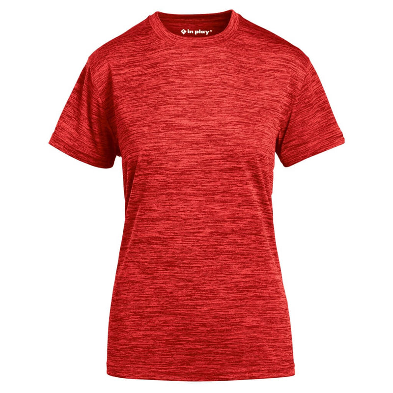 Red Ladies Tonal Blend Short Sleeve Performance Polyester T-Shirt In Play Sportswear