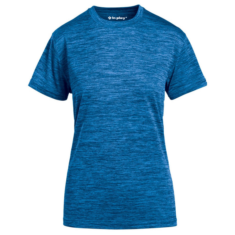 Royal Blue Ladies Tonal Blend Short Sleeve Performance Polyester T-Shirt In Play Sportswear