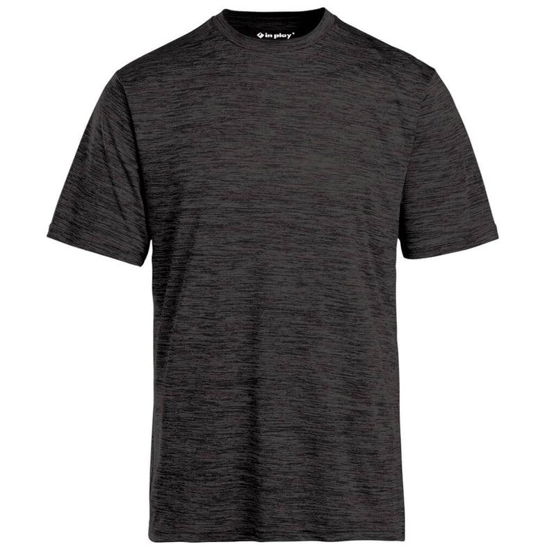 Black Tonal Blend Short Sleeve Performance Polyester T-Shirt In Play Sportswear