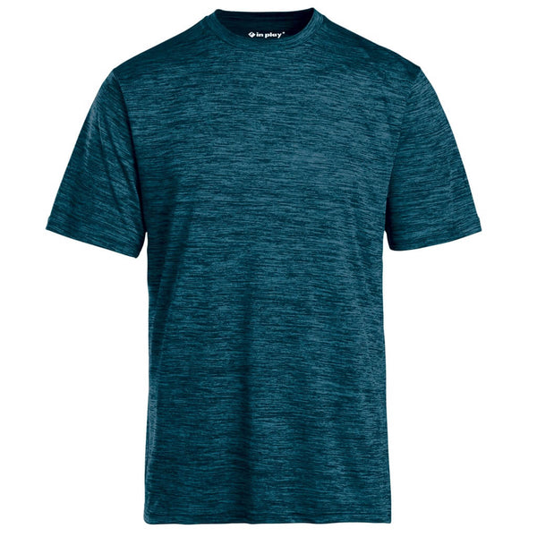 Navy Blue Tonal Blend Short Sleeve Performance Polyester T-Shirt In Play Sportswear