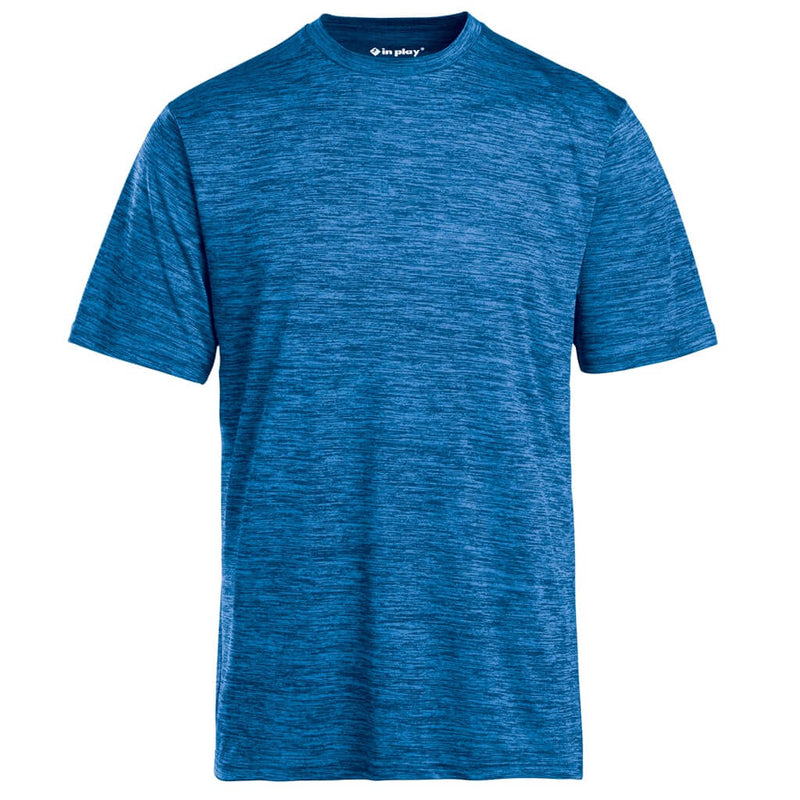 Royal Blue Tonal Blend Short Sleeve Performance Polyester T-Shirt In Play Sportswear